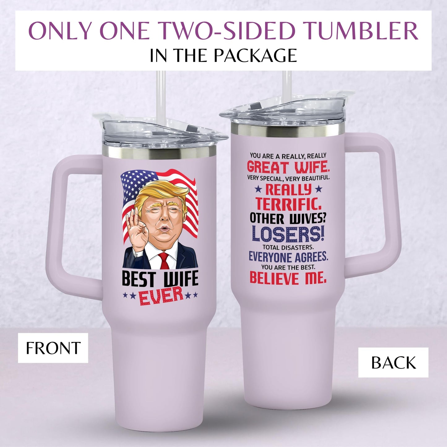 Mocosweeties Gifts for Wife from Husband - Wedding Anniversary for Women, Birthday, Mothers Day, Christmas Wife Gifts for Her - Romantic Love Gift for Her - 40 Oz Purple Stainless Steel Tumbler