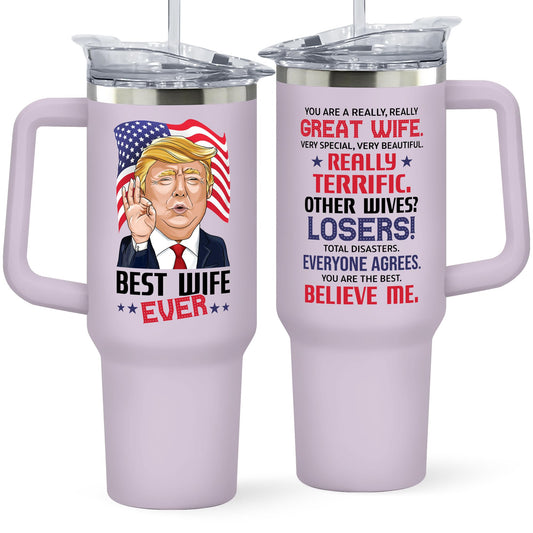 Mocosweeties Gifts for Wife from Husband - Wedding Anniversary for Women, Birthday, Mothers Day, Christmas Wife Gifts for Her - Romantic Love Gift for Her - 40 Oz Purple Stainless Steel Tumbler