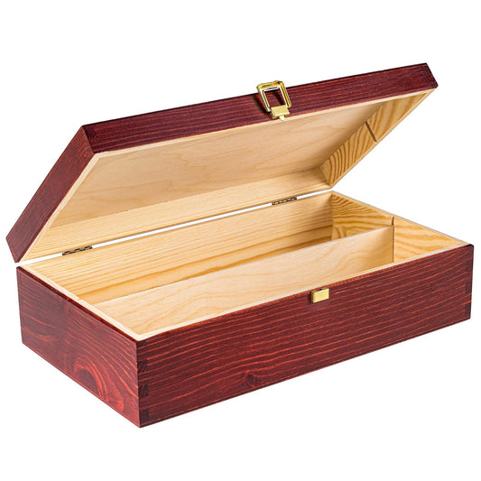 Creative Deco Red Wine Wooden Box Gift Storage | 2 Bottles | 13.77 x 7.87 x 3.93 in | Wood Holder Lacquer | Perfect Luxury Box for Christmas, Birthday, Wedding, Valentine’s Day, Anniversary