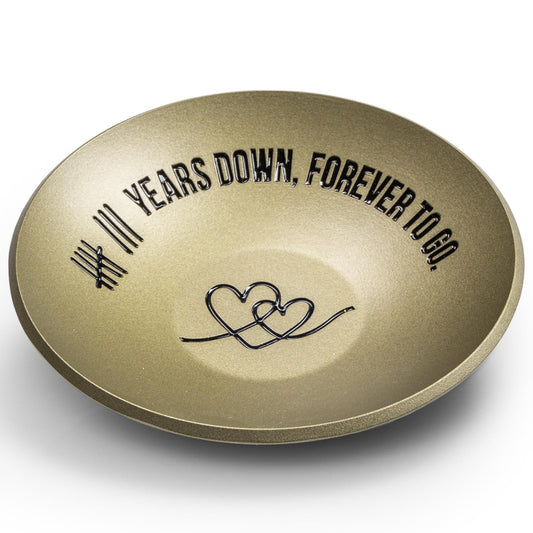 PuGez 8 Year Anniversary Bronze Gifts for Her/Him, 8th Wedding Anniversary for Wife Husband, 4" Ring Holder Dish Jewelry Tray - Unique Decoration Ideas Bronze Gift For Men Women Couple