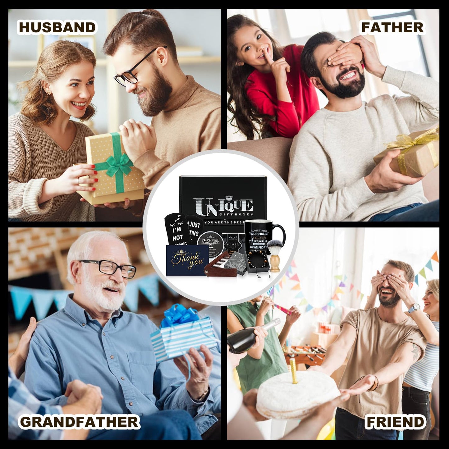 Sovyime Birthday Gifts for Men Who Have Everything, Luxury Gift Set for Men Birthday Gifts Ideas, Funny Men's Gift Baskets for Mens Him, Boyfriend Husband Anniversary Fathers Day Giftss for Dad Daddy