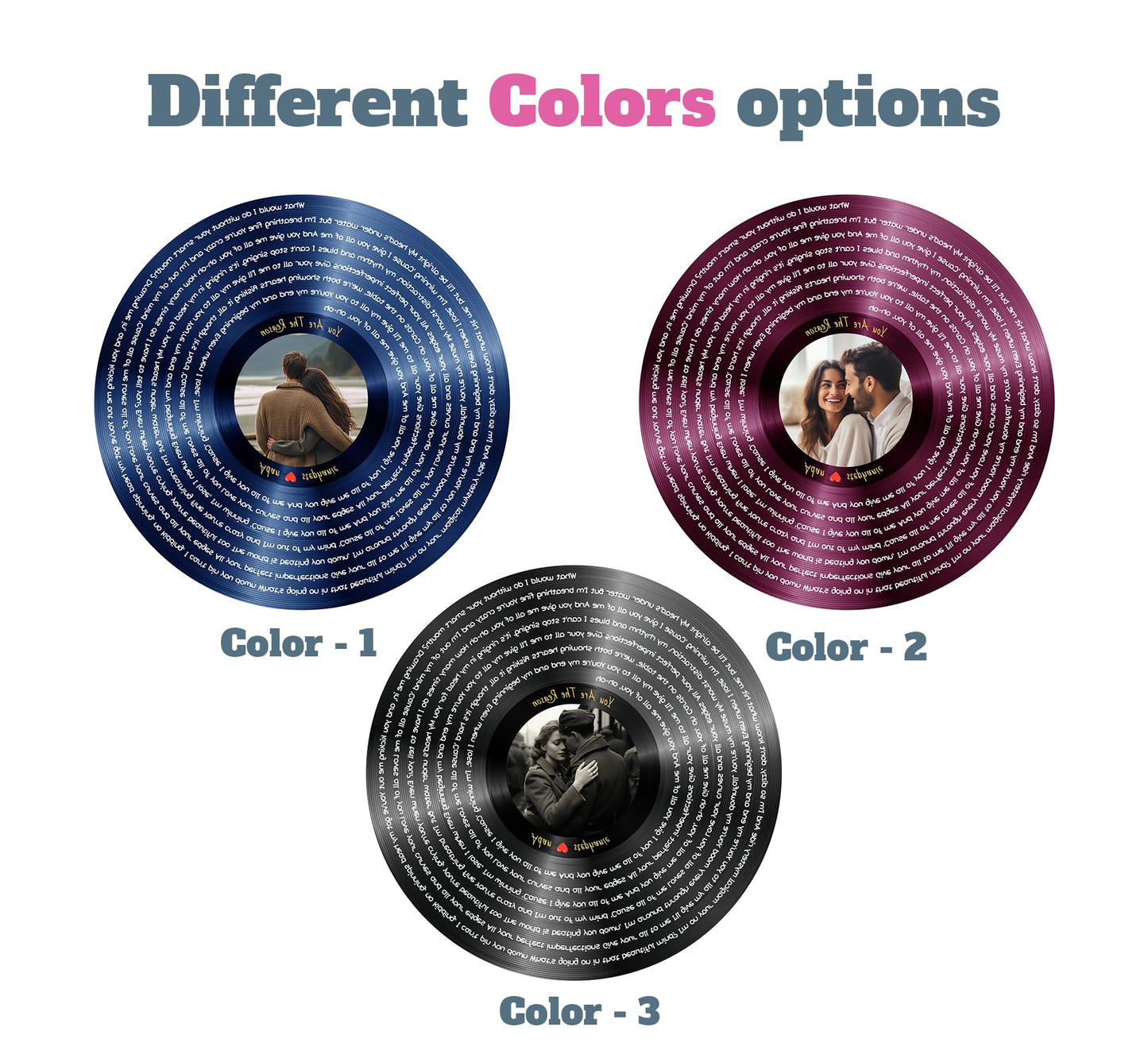 Personalized Acrylic Song Lyrics with Photo Gifts for Couples Customized Vynil Record Photo Anniversary Picture Romantic Gifts for Him Frame Cool Things for Your Room (Acrylic Stand)