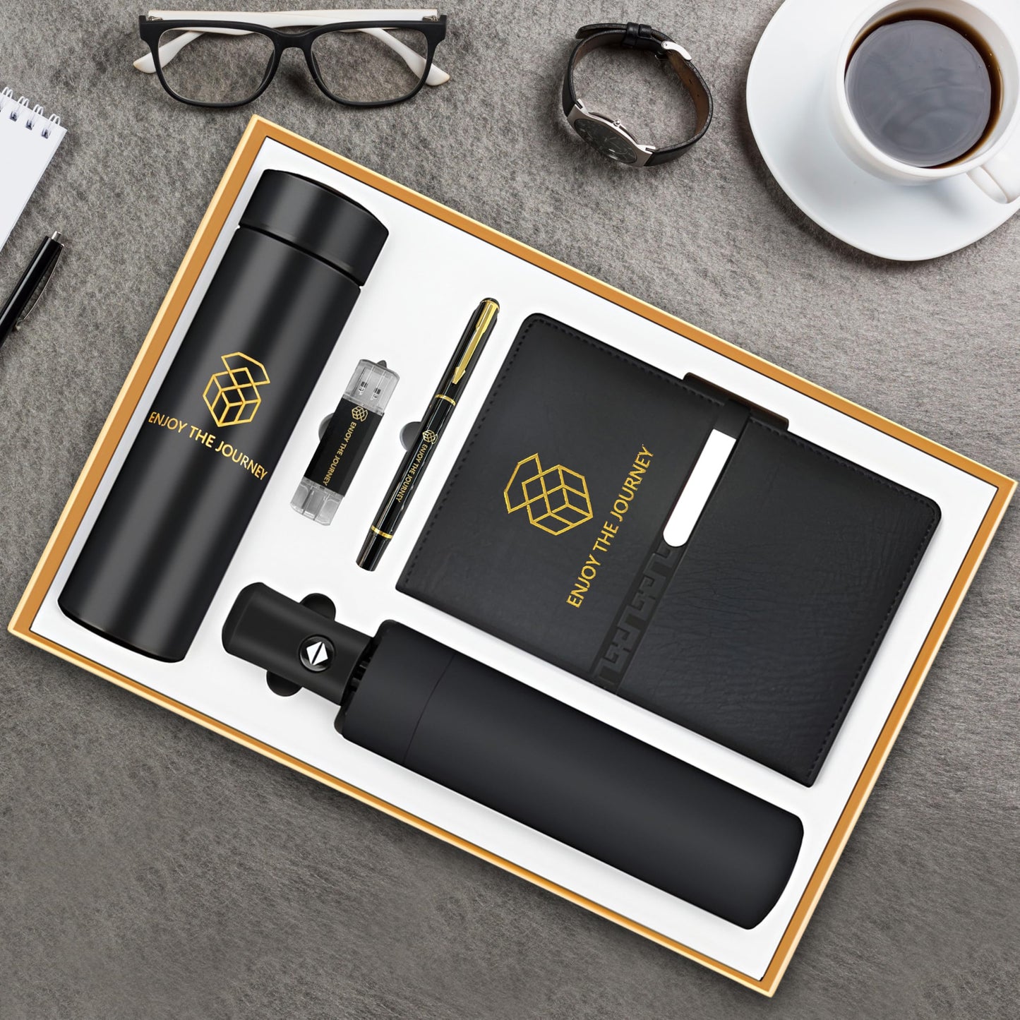 The Prestige Box Enjoy the Journey Premium Gift Box for Corporate Office Business Birthdays Anniversary Special Events Employee Appreciation Gifts Bulk Thank You Gifts for Men Women Dad Mom Uncle Work Gifts